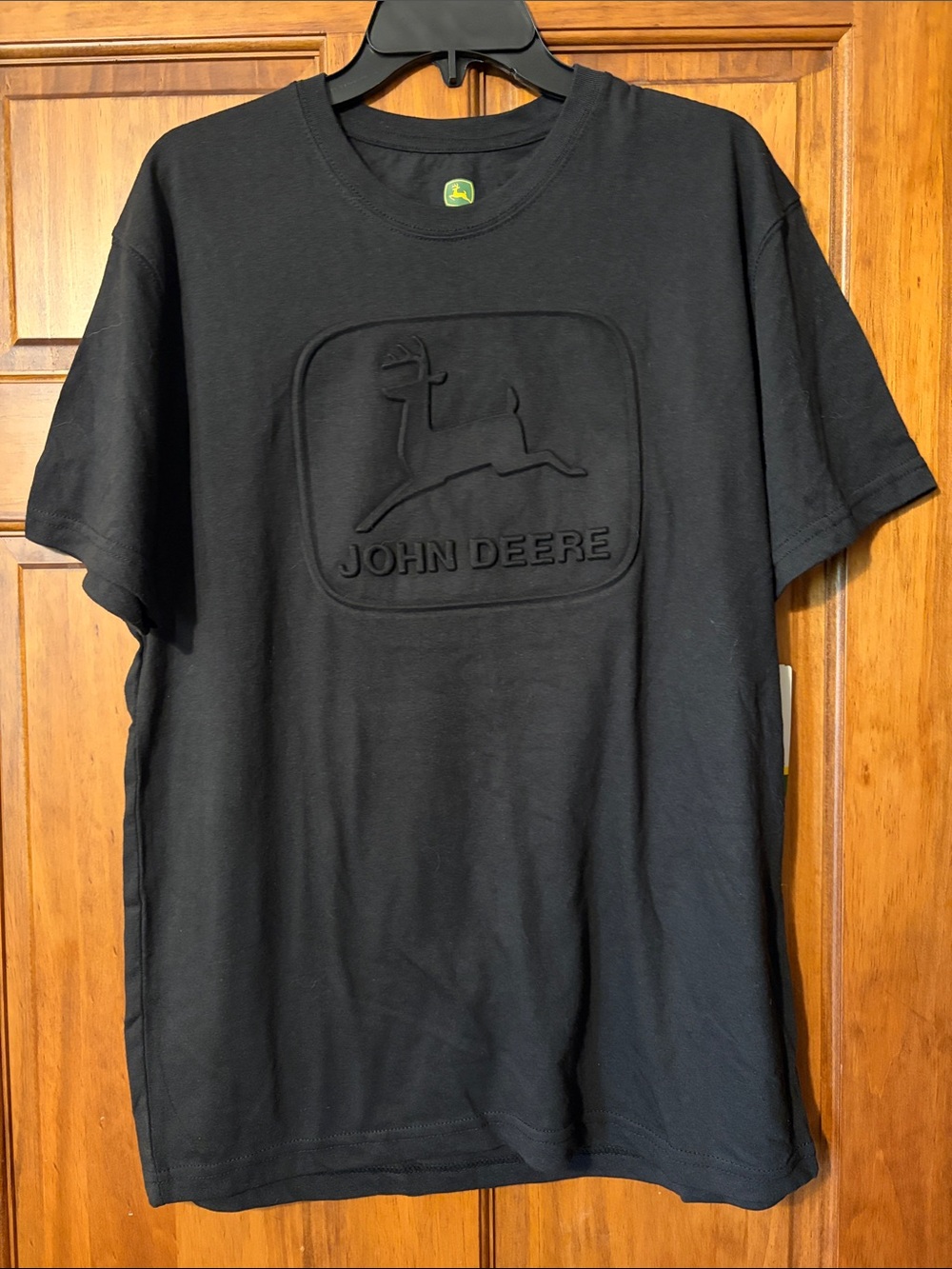 John Deere Black Short-Sleeve Embossed Logo Tee